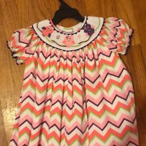 Smocked chevron dress